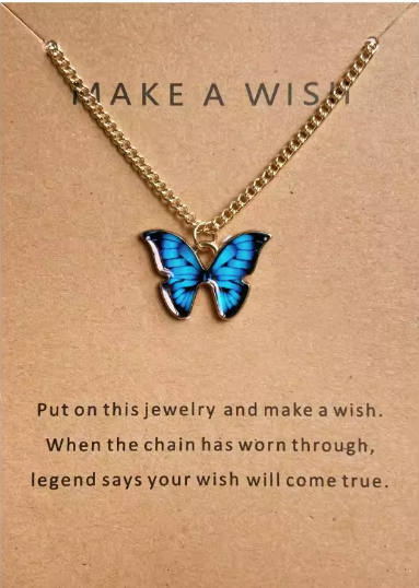 10 Pcs Fashion Butterfly Necklaces For Women Boho Vintage Colorful Simple Pendant Choker Chain 2024 New Jewelry Gifts